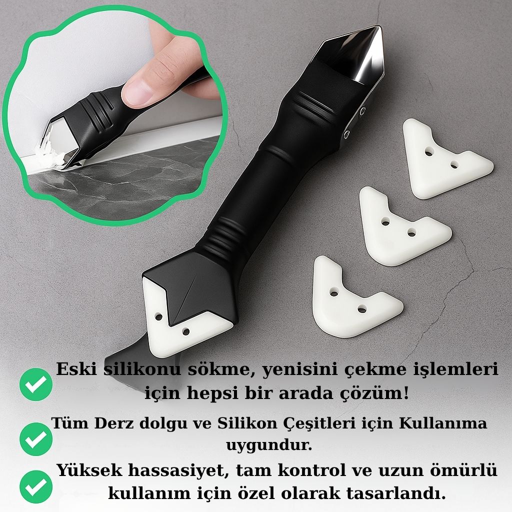 SiliDerz -  Pro 3-in-1 Derz Silikon Temizleme ve Uygulama Aleti
